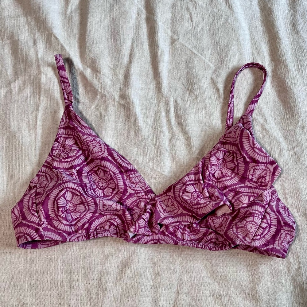 Purple Ruffle Bikini Top